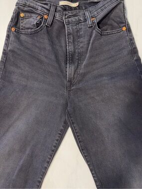 Levi's High-Rise Ribcage Bell Jeans in Washed Charcoal